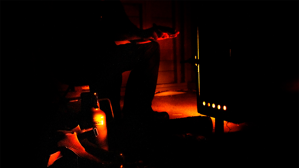 hand by fire