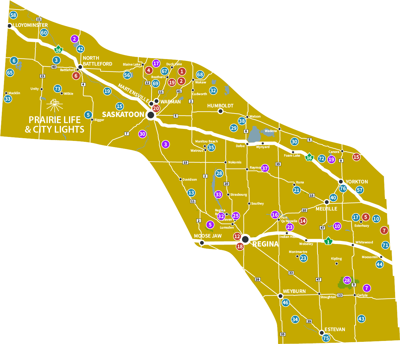 Prairie Life and City Lights zone map